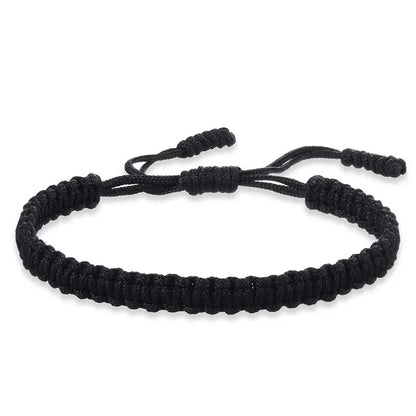 Handmade Tibetan Knot Bracelet – Red & Black Unisex Rope Charm