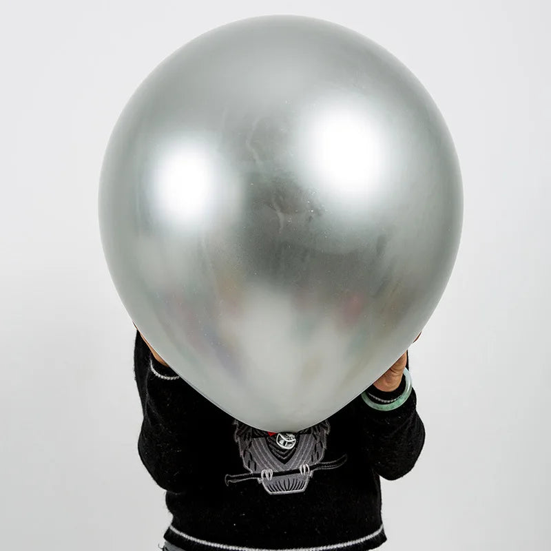 5-30pcs/lot Chrome Metal Balloon Large Latex Balloons Gold Silver Green Birthday Party Wedding Christmas Decor Helium Balloon