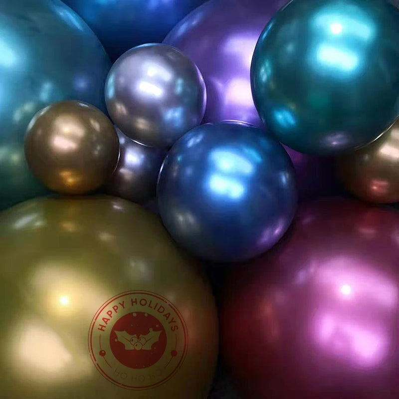 5-30pcs/lot Chrome Metal Balloon Large Latex Balloons Gold Silver Green Birthday Party Wedding Christmas Decor Helium Balloon
