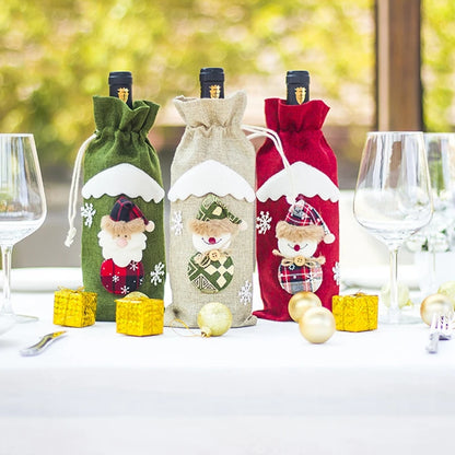 Christmas Wine Bottle Cover Merry Christmas Decorations For Home 2025 Navidad Noel Natal Ornaments Xmas Gift Happy New Year 2026