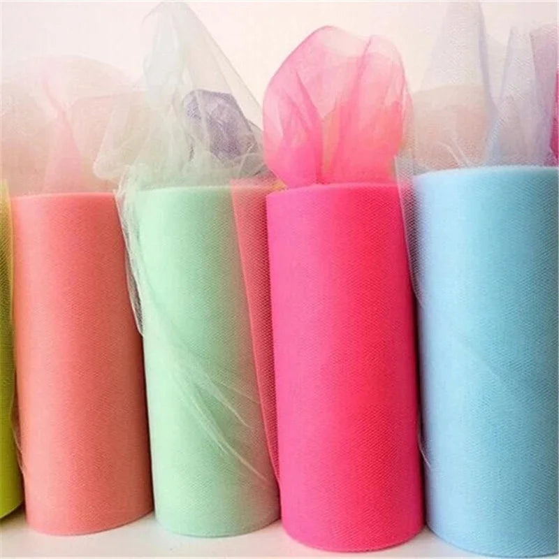 Tulle Roll 15cm 25 Yards Tulle Organza Roll Spool Tutu Fabric Wedding Birthday Decoration Party Supplies Baby Shower Accessories