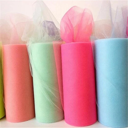 Tulle Roll 15cm 25 Yards Tulle Organza Roll Spool Tutu Fabric Wedding Birthday Decoration Party Supplies Baby Shower Accessories