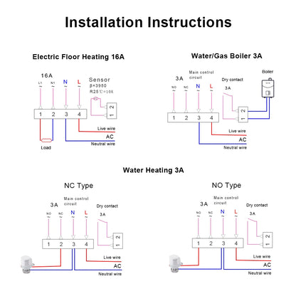 AVATTO Tuya WiFi Smart Thermostat Electric Heating Water Gas Boiler Temperature Remote Controller Work with Alexa,Google Home