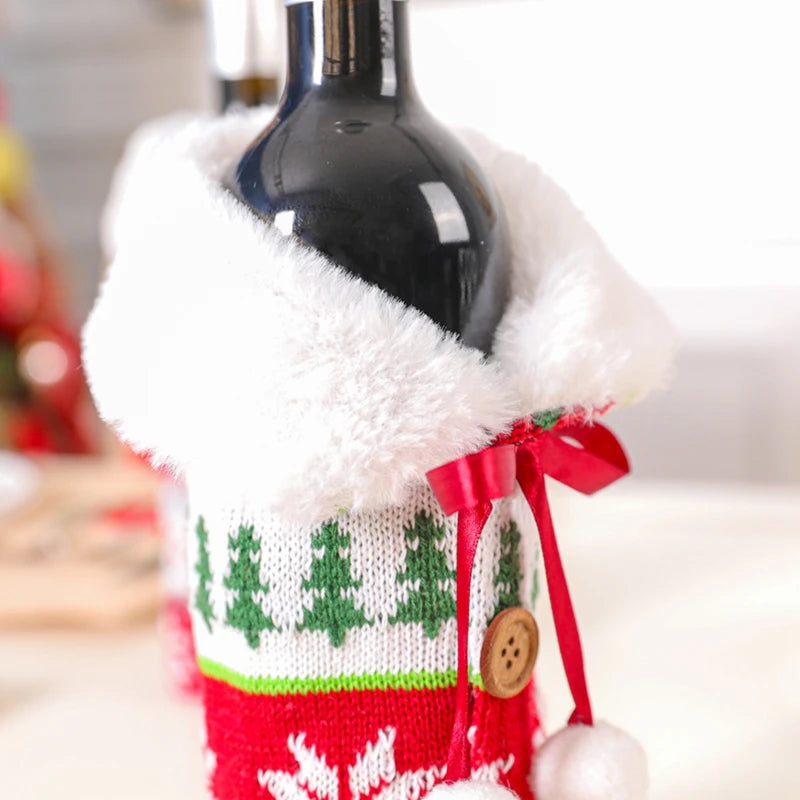 Christmas Wine Bottle Cover Merry Christmas Decorations For Home 2025 Navidad Noel Natal Ornaments Xmas Gift Happy New Year 2026