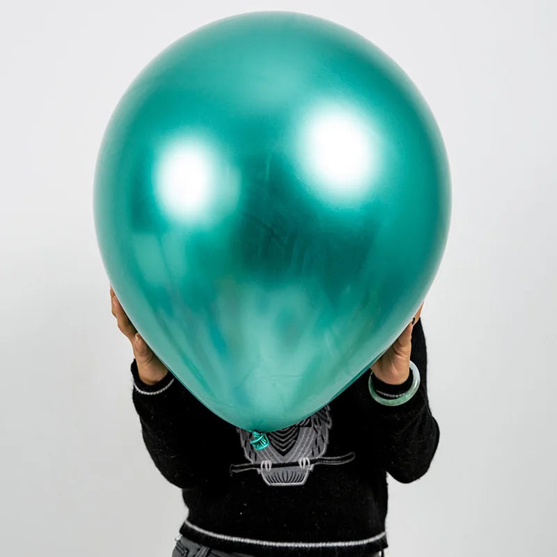 5-30pcs/lot Chrome Metal Balloon Large Latex Balloons Gold Silver Green Birthday Party Wedding Christmas Decor Helium Balloon