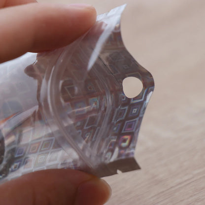 10 Pcs Zip Plastic Packaging Bag Aluminum Foil Hologram Laser Food Pouch Small Waterproof Zipper Storage Reclosable Pouches