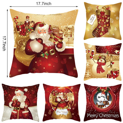Christmas Cushion Cover Merry Christmas Decorations for Home 2025 Christmas Ornament Navidad Noel Xmas Gifts Happy New Year 2026