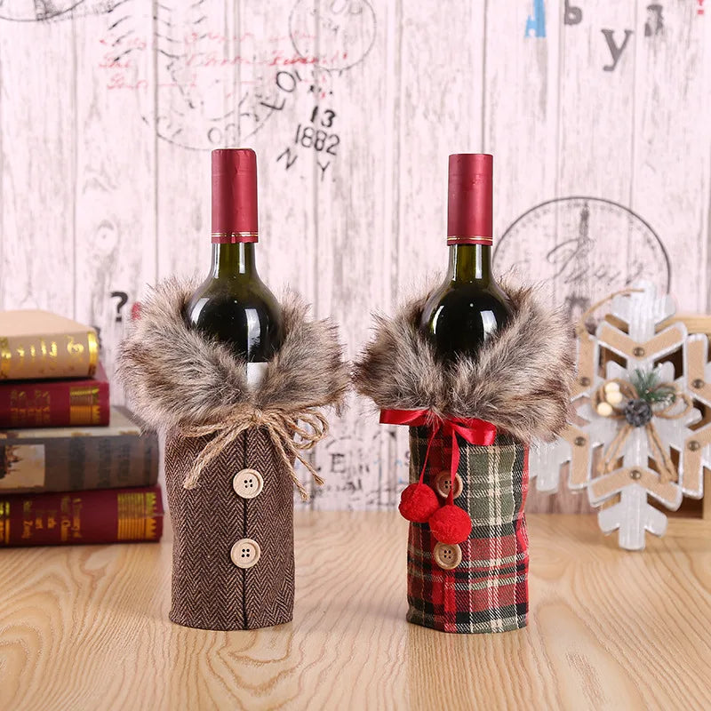 Christmas Wine Bottle Cover Merry Christmas Decorations For Home 2025 Navidad Noel Natal Ornaments Xmas Gift Happy New Year 2026