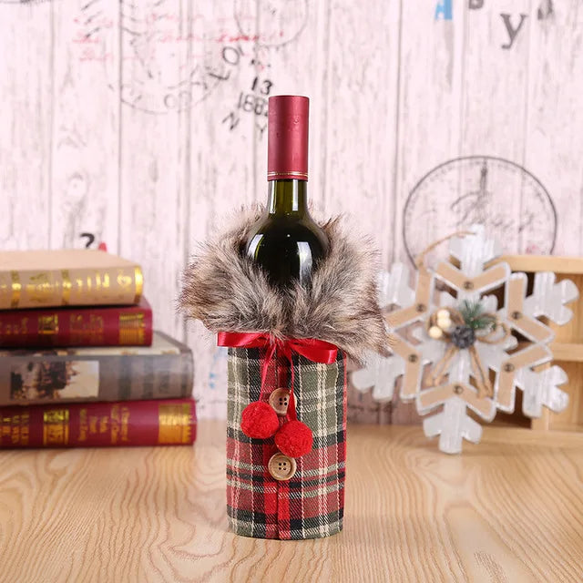 Christmas Wine Bottle Cover Merry Christmas Decorations For Home 2025 Navidad Noel Natal Ornaments Xmas Gift Happy New Year 2026