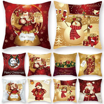 Christmas Cushion Cover Merry Christmas Decorations for Home 2025 Christmas Ornament Navidad Noel Xmas Gifts Happy New Year 2026