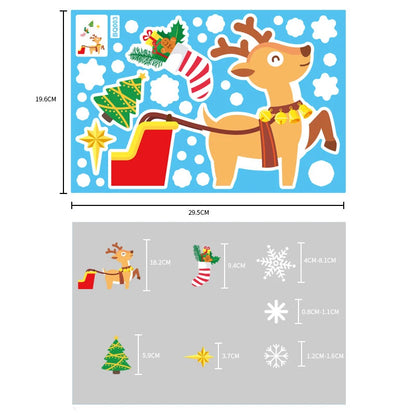 Christmas Glass Stickers  Home Decor Ornaments Xmas Snowflake Santa Claus Door Shop Window Sticker New Year Christmas Decoration
