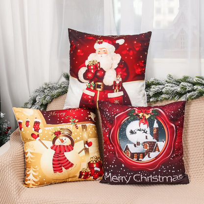 Christmas Cushion Cover Merry Christmas Decorations for Home 2025 Christmas Ornament Navidad Noel Xmas Gifts Happy New Year 2026