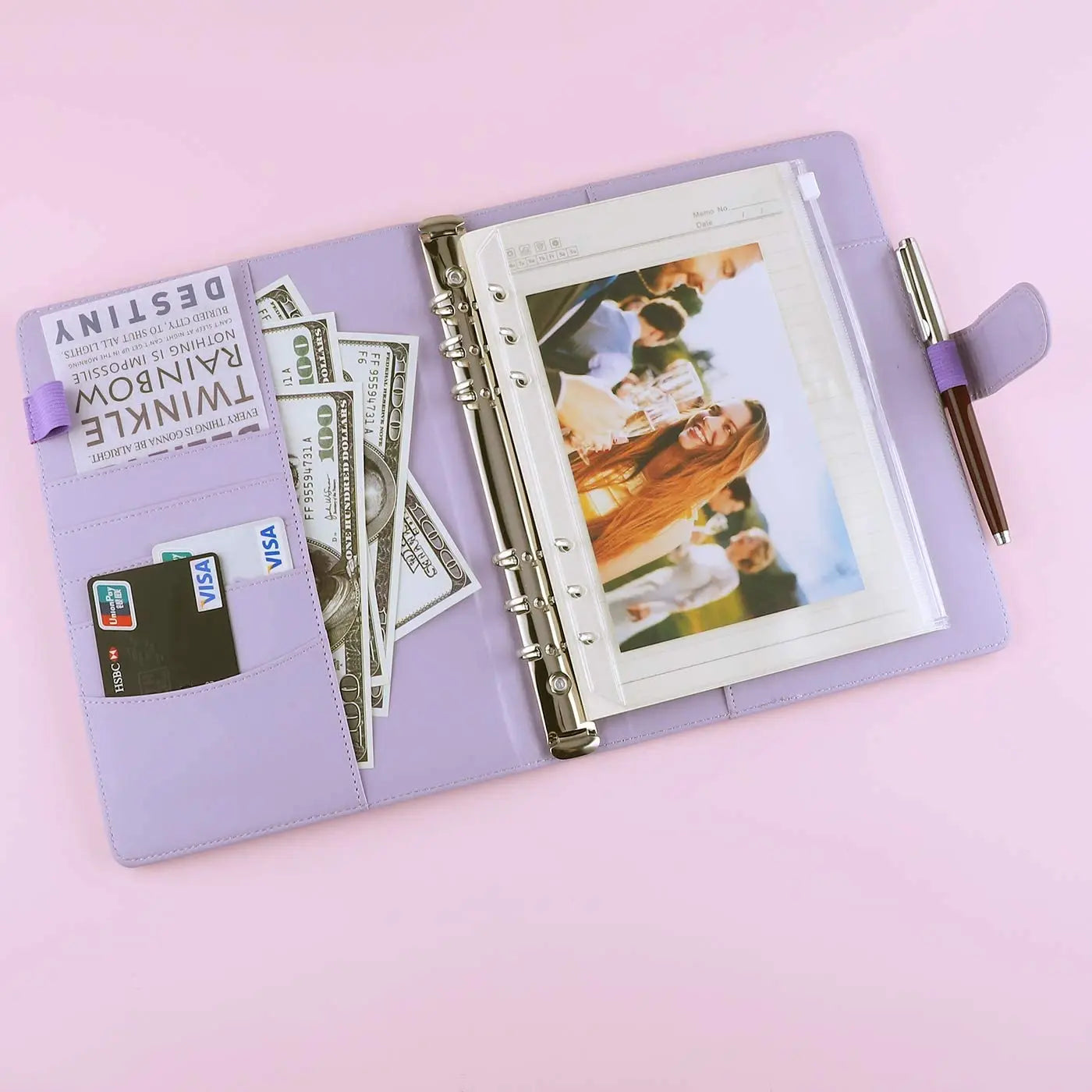 A5 Binder PU Leather 6-Ring Notebook Binder Cover for A5 Filler Paper, Refillable A5 Personal Planner Binder with Magnetic