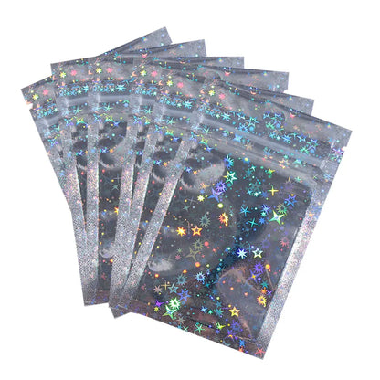 10 Pcs Zip Plastic Packaging Bag Aluminum Foil Hologram Laser Food Pouch Small Waterproof Zipper Storage Reclosable Pouches
