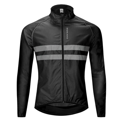WOSAWE Ultralight Men's Cycling Windbreaker Reflective Jacket Windproof Bike Jacket Water Resistant MTB Road Bicycle Long Jersey