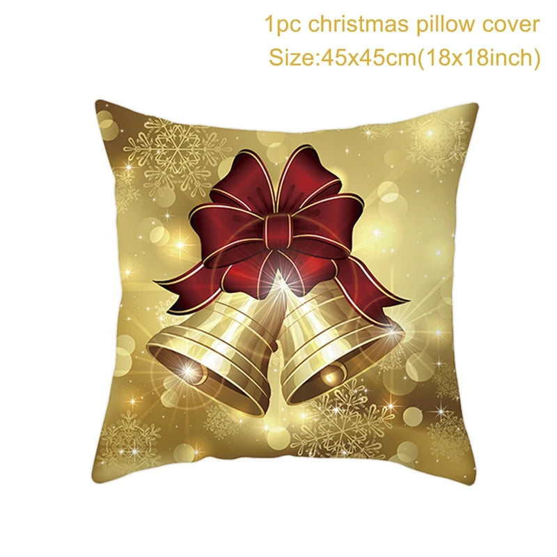 Christmas Cushion Cover Merry Christmas Decorations for Home 2025 Christmas Ornament Navidad Noel Xmas Gifts Happy New Year 2026