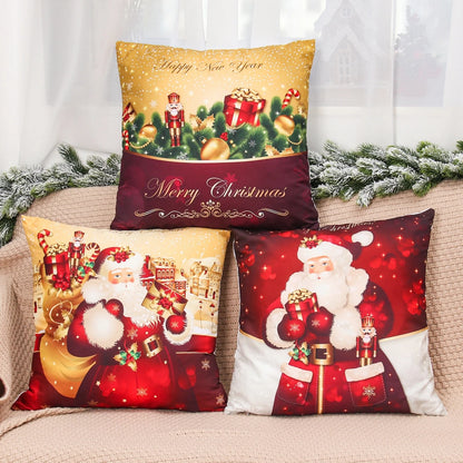 Christmas Cushion Cover Merry Christmas Decorations for Home 2025 Christmas Ornament Navidad Noel Xmas Gifts Happy New Year 2026