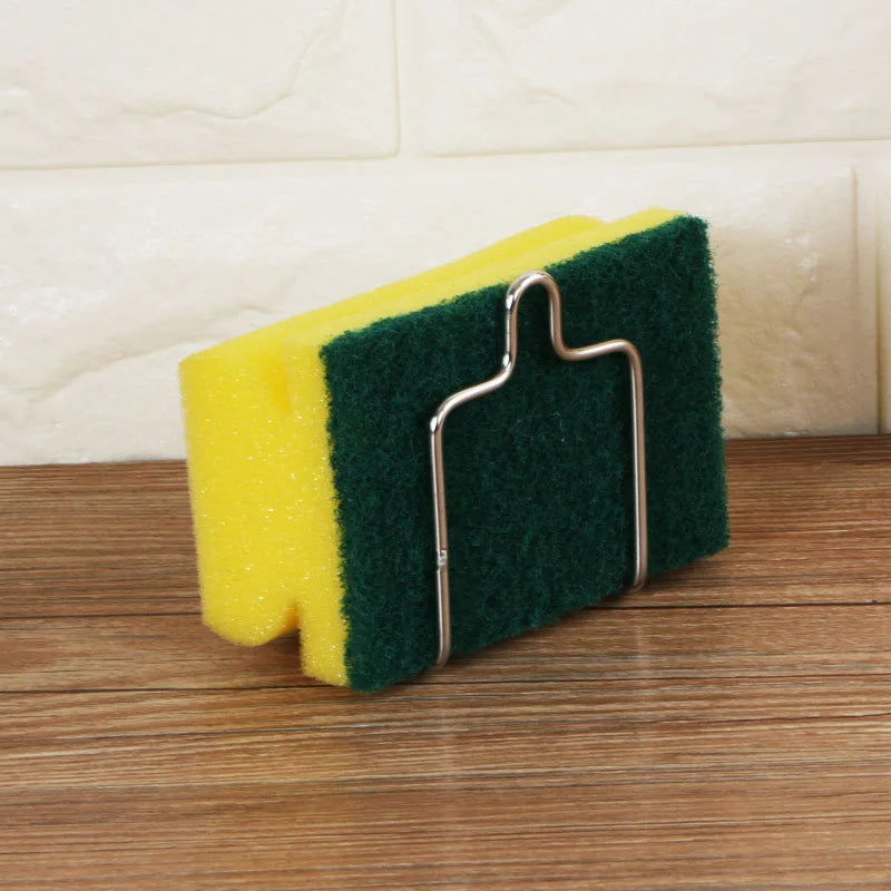 Houseeker Stainless Steel Drain Rack Suction Cup Cleaning Cloth Shelf Dish Drainer Sponge Holder Sink Kitchen Accessories