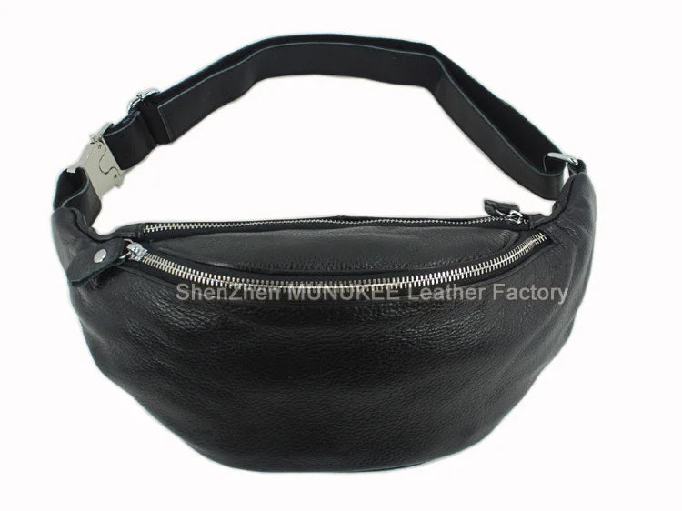 Fashion Genuine Leather waist bag for men fanny pack Leather belt bag waist pack bum bag money belt waist pouch molle pochete