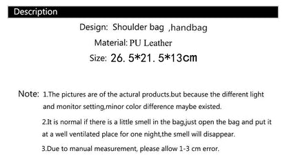 Women’s PU Leather Handbag – Large Fashion Tote & Crossbody Shoulder Bag