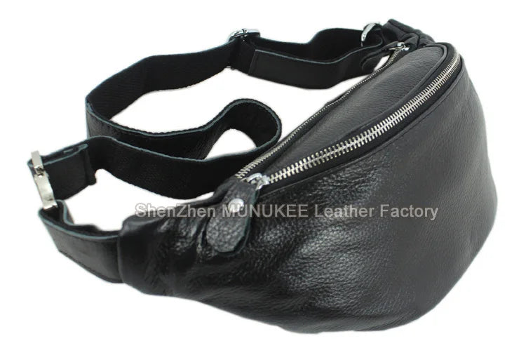 Fashion Genuine Leather waist bag for men fanny pack Leather belt bag waist pack bum bag money belt waist pouch molle pochete