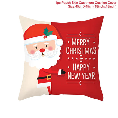 Christmas Cushion Cover Merry Christmas Decorations for Home 2025 Christmas Ornament Navidad Noel Xmas Gifts Happy New Year 2026