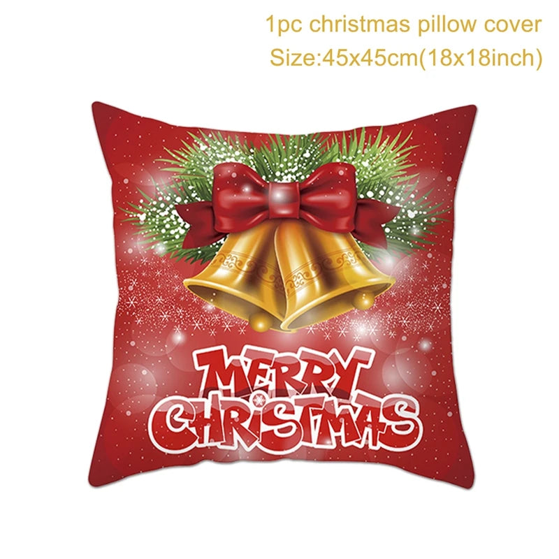 Christmas Cushion Cover Merry Christmas Decorations for Home 2025 Christmas Ornament Navidad Noel Xmas Gifts Happy New Year 2026