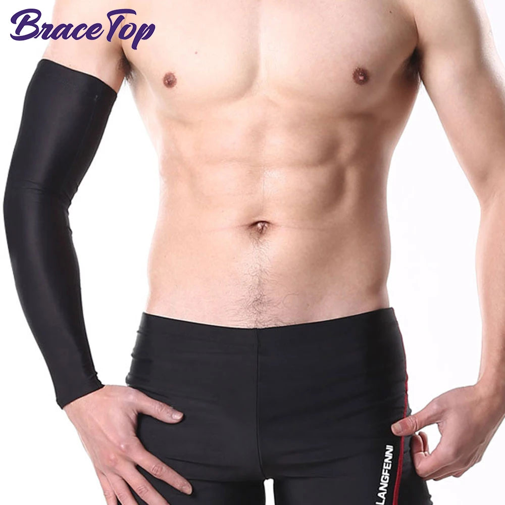 BraceTop 1 PC Sports Cooling Arm Sleeves for Men Women, Outdoor UV Protection Sleeves for Basketball Football Volleyball Cycling