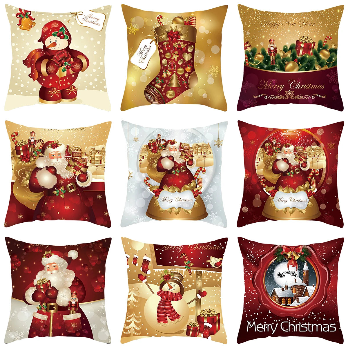 Christmas Cushion Cover Merry Christmas Decorations for Home 2025 Christmas Ornament Navidad Noel Xmas Gifts Happy New Year 2026