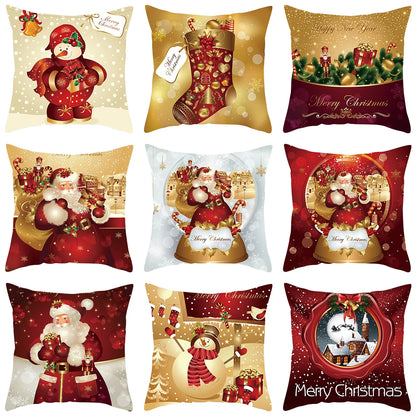 Christmas Cushion Cover Merry Christmas Decorations for Home 2025 Christmas Ornament Navidad Noel Xmas Gifts Happy New Year 2026