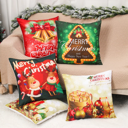 Christmas Cushion Cover Merry Christmas Decorations for Home 2025 Christmas Ornament Navidad Noel Xmas Gifts Happy New Year 2026