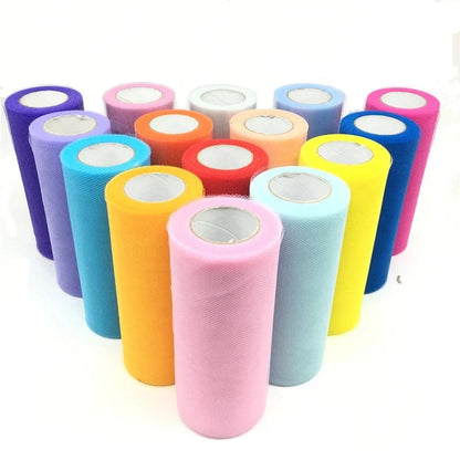 Tulle Roll 15cm 25 Yards Tulle Organza Roll Spool Tutu Fabric Wedding Birthday Decoration Party Supplies Baby Shower Accessories