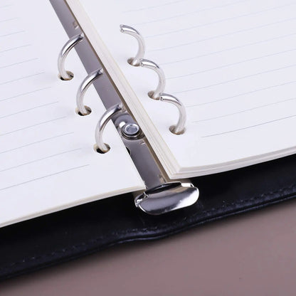 A5 Binder PU Leather 6-Ring Notebook Binder Cover for A5 Filler Paper, Refillable A5 Personal Planner Binder with Magnetic