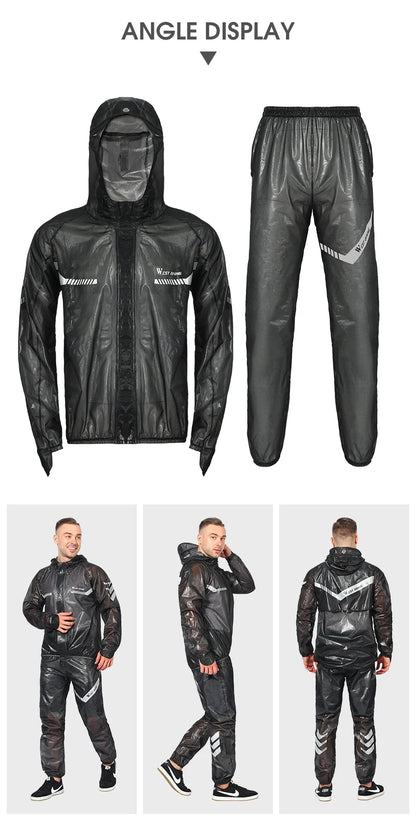 WEST BIKING Cycling Raincoat Waterproof Windproof Raincoat Reflective MTB Road Bike Cycling Jacket Pants Suit Men Women Clothes