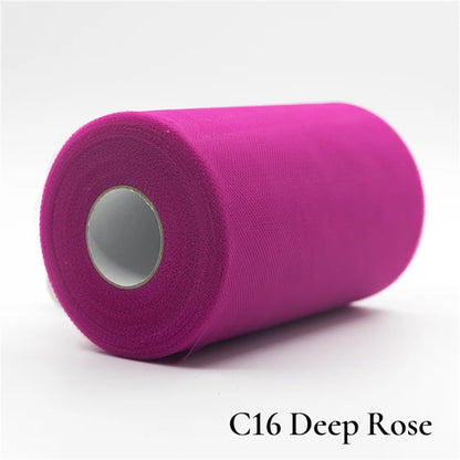 Tulle Roll 15cm 25 Yards Tulle Organza Roll Spool Tutu Fabric Wedding Birthday Decoration Party Supplies Baby Shower Accessories