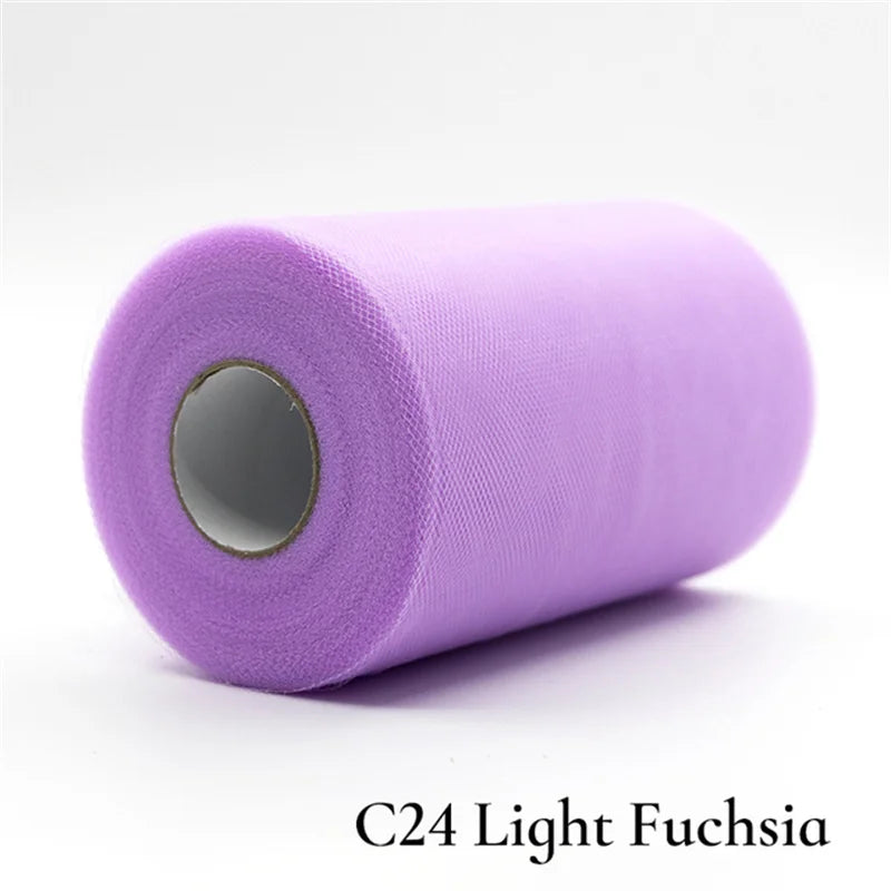 Tulle Roll 15cm 25 Yards Tulle Organza Roll Spool Tutu Fabric Wedding Birthday Decoration Party Supplies Baby Shower Accessories