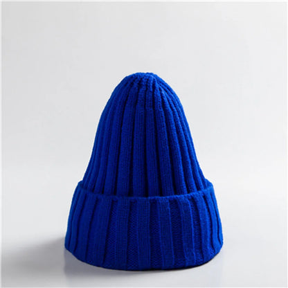 New Candy Colors Winter Women Knitted Hat Warm Soft Trendy Kpop Style Wool Beanie Elegant All-match Cap