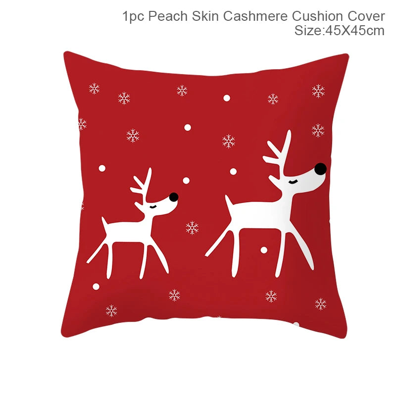 Christmas Cushion Cover Merry Christmas Decorations for Home 2025 Christmas Ornament Navidad Noel Xmas Gifts Happy New Year 2026