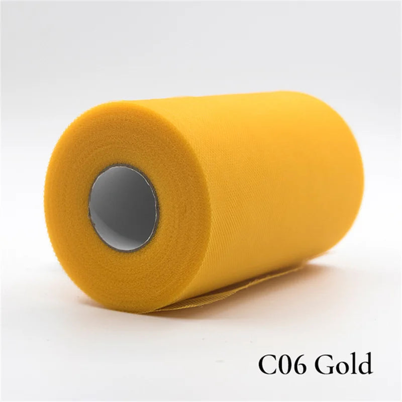 Tulle Roll 15cm 25 Yards Tulle Organza Roll Spool Tutu Fabric Wedding Birthday Decoration Party Supplies Baby Shower Accessories