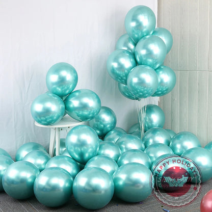 5-30pcs/lot Chrome Metal Balloon Large Latex Balloons Gold Silver Green Birthday Party Wedding Christmas Decor Helium Balloon
