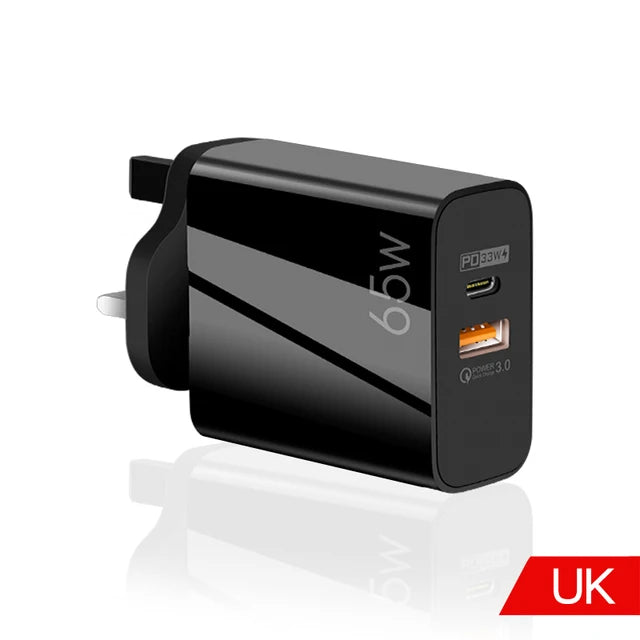 Supercharge USB Type C Cable QC3.0 65W PD fast Charger for Samsung iPhone Xiaomi Huawei Universal Quick Charger