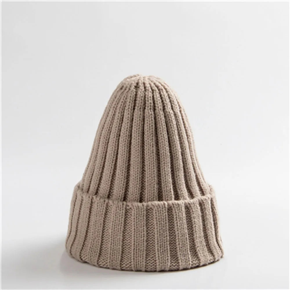 New Candy Colors Winter Women Knitted Hat Warm Soft Trendy Kpop Style Wool Beanie Elegant All-match Cap