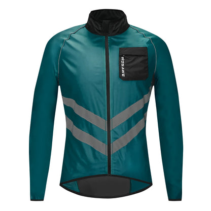WOSAWE Ultralight Men's Cycling Windbreaker Reflective Jacket Windproof Bike Jacket Water Resistant MTB Road Bicycle Long Jersey
