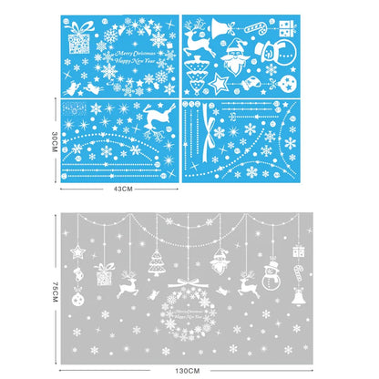Christmas Glass Stickers  Home Decor Ornaments Xmas Snowflake Santa Claus Door Shop Window Sticker New Year Christmas Decoration