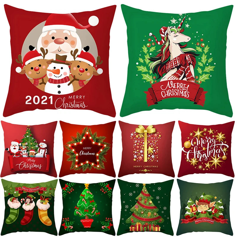 Christmas Cushion Cover Merry Christmas Decorations for Home 2025 Christmas Ornament Navidad Noel Xmas Gifts Happy New Year 2026