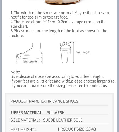 Women’s Latin Dance Shoes – High Heel Ballroom Salsa Practice Shoes with Soft Sole