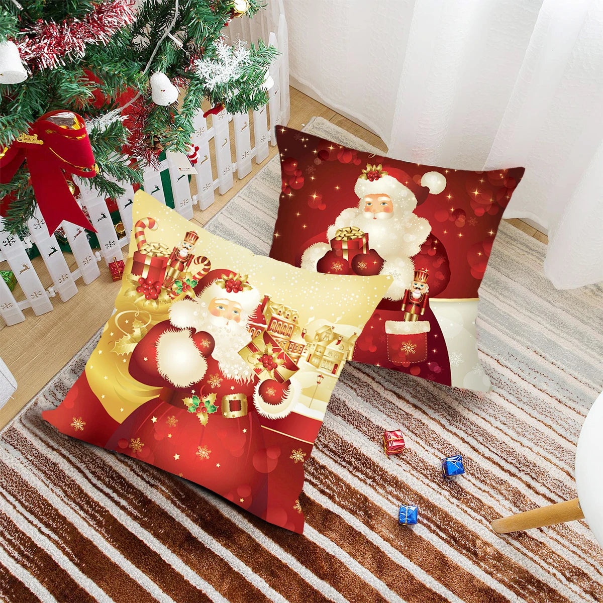 Christmas Cushion Cover Merry Christmas Decorations for Home 2025 Christmas Ornament Navidad Noel Xmas Gifts Happy New Year 2026