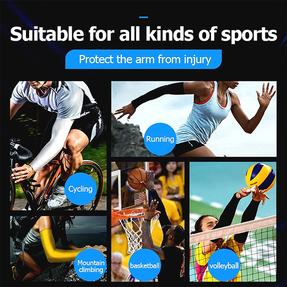 BraceTop 1 PC Sports Cooling Arm Sleeves for Men Women, Outdoor UV Protection Sleeves for Basketball Football Volleyball Cycling