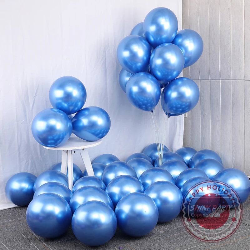 5-30pcs/lot Chrome Metal Balloon Large Latex Balloons Gold Silver Green Birthday Party Wedding Christmas Decor Helium Balloon