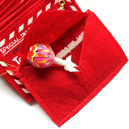 5pcs Christmas Letter Candy Bag Decoration Santa Claus Felt Envelope Embroidery for Home Tree Ornament Kids Holiday Gifts Supply